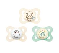 MAM Variety Pack Baby Pacifier, Includes 3 Types of Pacifiers, Nipple Shape Helps Promote Healthy Oral Development,0-6 Months, Unisex, 3 Count (Pack of 1)