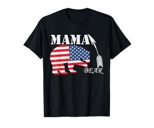 Mama Bear Drapeau américain Amusant pour célébrer l'indépendance de Maman T-Shirt