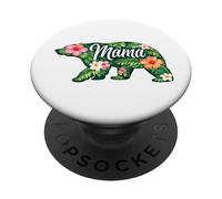 Mama Bear Motif Floral Tropical Croisière Vacances PopSockets PopGrip Adhésif