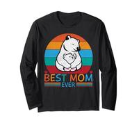 Mama Bear T-shirt graphique rétro pour maman Best Mom Ever Manche Longue