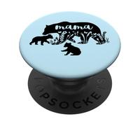 Mama Bear with 2 Cubs - Annonce de Grossesse pour la fête des mères PopSockets PopGrip Adhésif