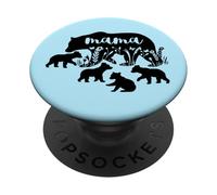 Mama Bear with 4 Cubs - Annonce de Grossesse pour la fête des mères PopSockets PopGrip Adhésif