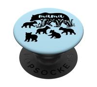 Mama Bear with 5 Cubs - Annonce de Grossesse pour la fête des mères PopSockets PopGrip Adhésif