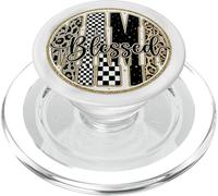 Mama Blessed Checkered Leopard Pattern Aesthetic PopSockets PopGrip pour MagSafe
