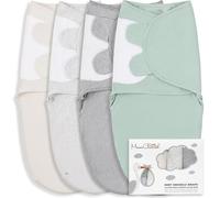 Mama Cheetah Lot de 4 gigoteuses réglables en coton bio pour bébé de 0 à 3 mois, accessoires essentiels pour bébé, Sérénité, S (Pack of 4)