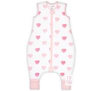 Mama Cheetah Sac de couchage avec pieds, 1,0 TOG coton biologique pour bébé, couvertures à porter pour les marcheurs avec fermeture à glissière dans les deux sens, sac de couchage pour filles 18-36M