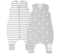 Mama Cheetah Sac de couchage avec pieds en coton biologique 1.0 Tog pour garçons et filles, sac de couchage pour bébés avec jambes et fermeture éclair à double sens, Early Walker Medium