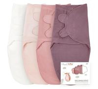 Mama Cheetah Sac d'emmaillotage pour bébé, couverture en coton biologique, sac de nuit ajustable, emmaillotage facile pour garçon fille 0-3 mois, Baby Essentials, Paquet de 4