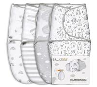 Mama Cheetah Sac d'emmaillotage pour bébé, Couverture en Coton Biologique, Sac de Nuit Ajustable, emmaillotage Facile pour garçon Fille 0-3 Mois, Essentiels pour bébés, Paquet de 4