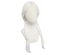 Mama Coco inspiré blanc neige longue tressée cheveux synthétiques Cosplay perruque tresses avec de longues franges inclinées pour les femmes AG-817