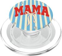 Mama Coquette Bow Retro Stripe Daisy Aesthetic Mother PopSockets PopGrip pour MagSafe