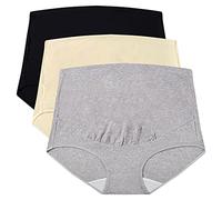 Mama Cotton High Waist Maternity Panties Slips, Styles Classiques Taille Haute - Multicolore-a Lot de 3, XL Femme