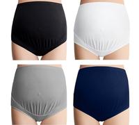 Mama Cotton High Waist Maternity Panties Slips, Styles Classiques Taille Haute-Multicolore-Un Paquet de 4, 3XL (Lot de 4) Femme