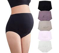 Mama Cotton Women's Over The Bump Maternity Panties High Taist Couverture complète de Grossesse Multi -Weary Multi-Pack (S-4XL)