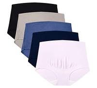 Mama Cotton Women's Over The Bump Maternity Panties High Taist Couverture complète de Grossesse Multi -Weary Multi-Pack (S-4XL)
