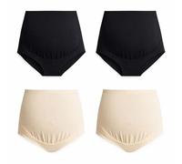 Mama Cotton Women's Over The Bump Maternity Panties High Taist Couverture complète de Grossesse Multi -Weary Multi-Pack (S-4XL)