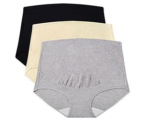 Mama Cotton Women's Over The Bump Maternity Panties High Taist Couverture complète de Grossesse Multi -Weary Multi-Pack (S-4XL)