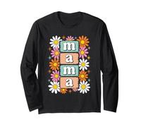 Mama Daisy Fleur rétro Style années 70 Manche Longue