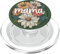 Mama Floral Retro Daisy Bouquet Aesthetic Motherhood PopSockets PopGrip pour MagSafe