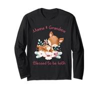 Mama & Grandma, Blessed to be Both - Mother's Day Cute Dear Manche Longue