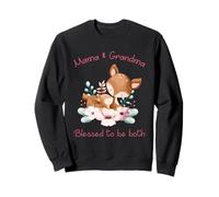 Mama & Grandma, Blessed to be Both - Mother's Day Cute Dear Sweatshirt
