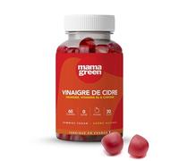 Mama Green - Gummies Vinaigre de cidre - Gestion du métabolisme - 60 gummies - Sans sucre - Sans colorants et arômes artificiels - Fabriqué en France