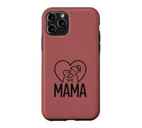 Mama Heart Hug Mother and Child Line Art - Rose poudré Coque pour iPhone 11 Pro