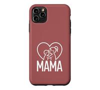 Mama Heart Hug Mother and Child Line Art - Rose poudré Coque pour iPhone 11 Pro Max