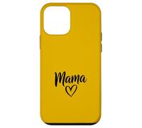 Mama Heart Lettrage Minimaliste Motherhood Jaune Moutarde Coque pour iPhone 12 Mini