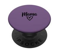 Mama Heart - Lettrage Minimaliste Motherhood - Violet Prune PopSockets PopGrip Adhésif