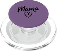 Mama Heart - Lettrage Minimaliste Motherhood - Violet Prune PopSockets PopGrip pour MagSafe