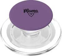 Mama Heart - Lettrage Minimaliste Motherhood - Violet Prune PopSockets PopGrip pour MagSafe
