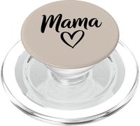 Mama Heart Lettrage Simple et esthétique pour Maman Beige PopSockets PopGrip pour MagSafe