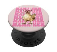 Mama Hen Chicken Mom Chicken Farmer Farmer Mother's Day PopSockets PopGrip Adhésif