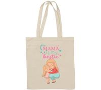 Mama is My Bestie Sac fourre-tout en coton naturel Blanc