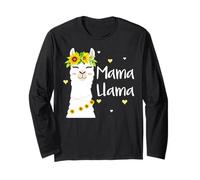 Mama Llama Tournesol Lamas Mignons Fête des mères Manche Longue