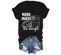 Mama Makes The Dough Shirt Funny Bread Lover Levain Shirt Unisexe, Noir , L