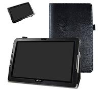 MAMA MOUTH Acer Iconia One 10 B3-A30 Coque, Slim Folio PU Cuir Debout Fonction Housse Coque Étui Couverture pour 10.1" Acer Iconia One 10 B3-A30 Android Tablette, Noir