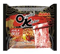 MAMA Nouilles Instantanées Mala Boeuf - Saveur Épicée, 85 g | Oriental Kitchen - pâtes asiatiques au piment et huile aromatisée, prêtes en quelques minutes