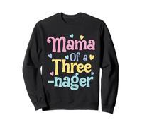 Mama of A Threenager, 3rd Birthday Matching Family Party Sweatshirt