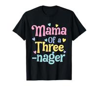 Mama of A Threenager, 3rd Birthday Matching Family Party T-Shirt