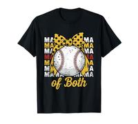 Mama of Both Baseball Softball Proud Sports Mom Life T-Shirt