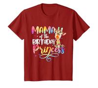 Mama Of The Birthday Princesse Girafe Anniversaire Fille Maman T-Shirt
