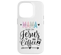 Mama Runs on Coffee and Jesus,Fueled by Jesus and Coffee Mom Coque pour iPhone 14 Pro