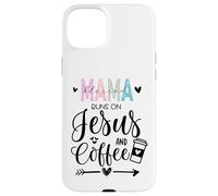 Mama Runs on Coffee and Jesus,Fueled by Jesus and Coffee Mom Coque pour iPhone 15 Plus