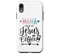 Mama Runs on Coffee and Jesus,Fueled by Jesus and Coffee Mom Coque pour iPhone XR