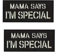 Mama Says I'm Special Tactical Morale Écusson brodé avec crochet et boucle pour homme, enfant et animal domestique (e)
