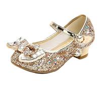 Mama Stadt Chaussures Princesse Fille Talon - Cosplay Paillettes Mariages Fêtes, Doré/28
