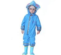 mama stadt Combinaison Anti Pluie Enfant Combinaison Impermeable Bebe Unisexe Manteau Imperméable Fille Garcon Veste Pluie 100% Imperméable avec Réfléchissant, Bleu éléphant/M(4-6 ans)