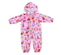 mama stadt Combinaison Anti Pluie Enfant Manteau Imperméable Fille Garcon Combinaison Impermeable Bebe Veste Pluie avec Capuche, Rose/M (3-5 Ans)